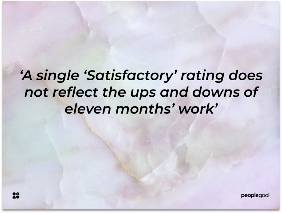 'Satisfactory' ratings in a performance review