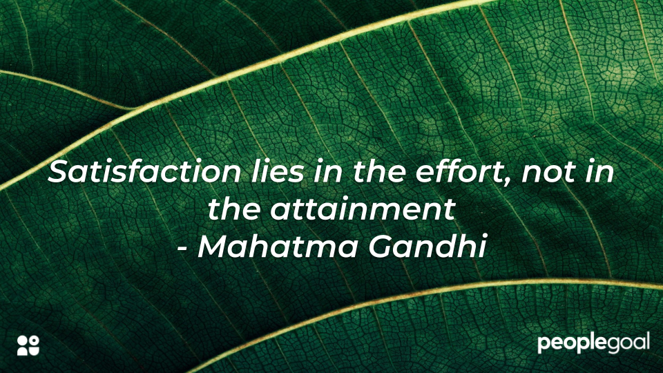 Mahatma Gandhi satisfaction hard work quote