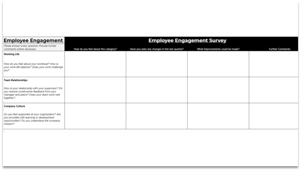 Employee Engagement Survey template - names survey