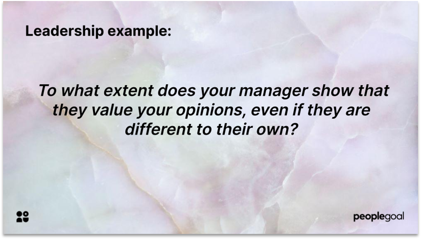 Managers and Employee engagement survey question example
