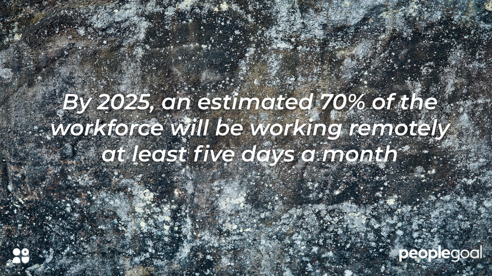 By 2025, an estimated 70% of the workforce will be working remotely at least five days a month
