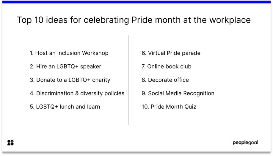 top 10 ideas for celebrating pride month in the workplace