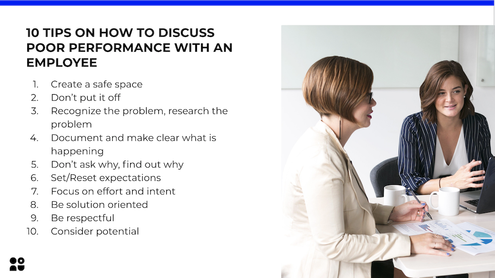 10 tips on how to discuss poor performance with an employee