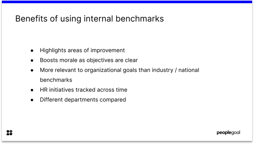 Internal benchmarks for employee survey results
