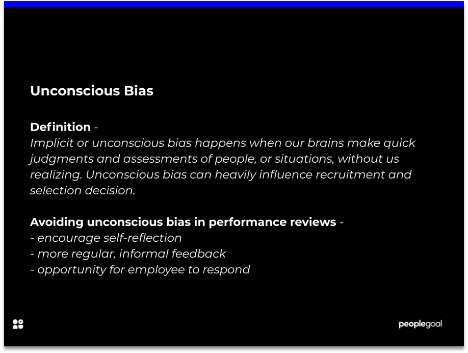 Unconscious bias in performance reviews
