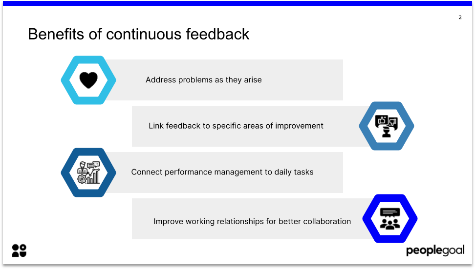 Benefits of Continuous feedback