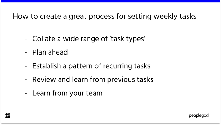How to create a great process for setting weekly tasks
