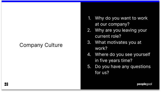 Interview Questions - company culture