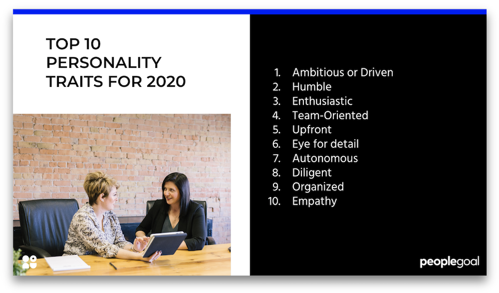 top personality traits for 2020