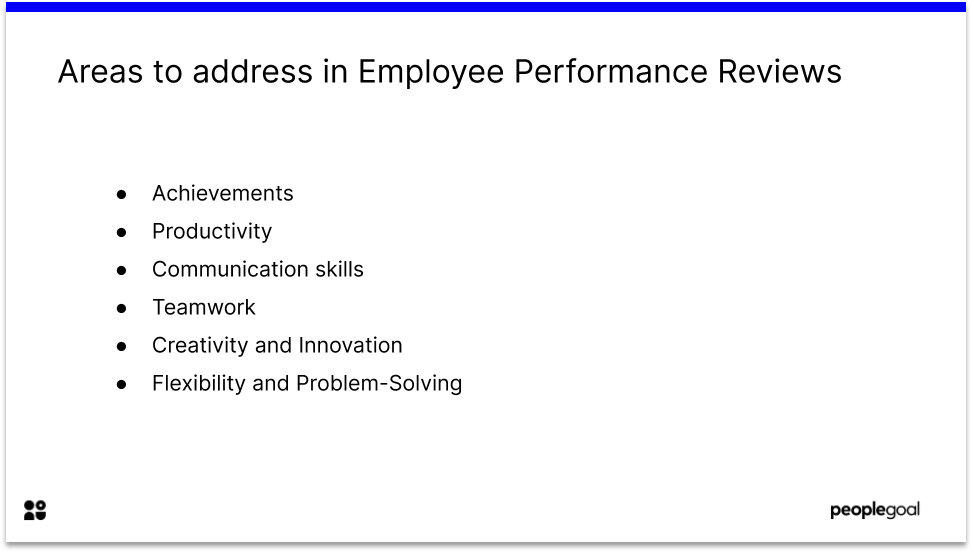 Areas to Address in Performance Review phrases