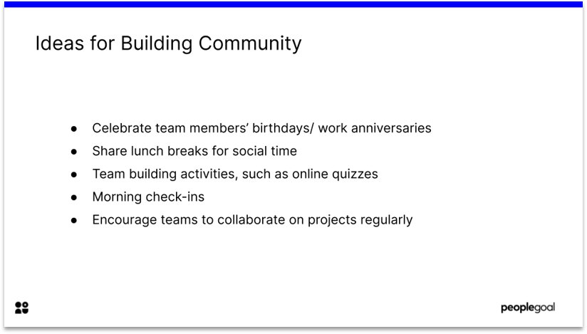 Building Community for team engagement