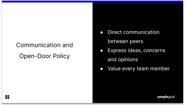 Employee Engagement - communication and open door policy
