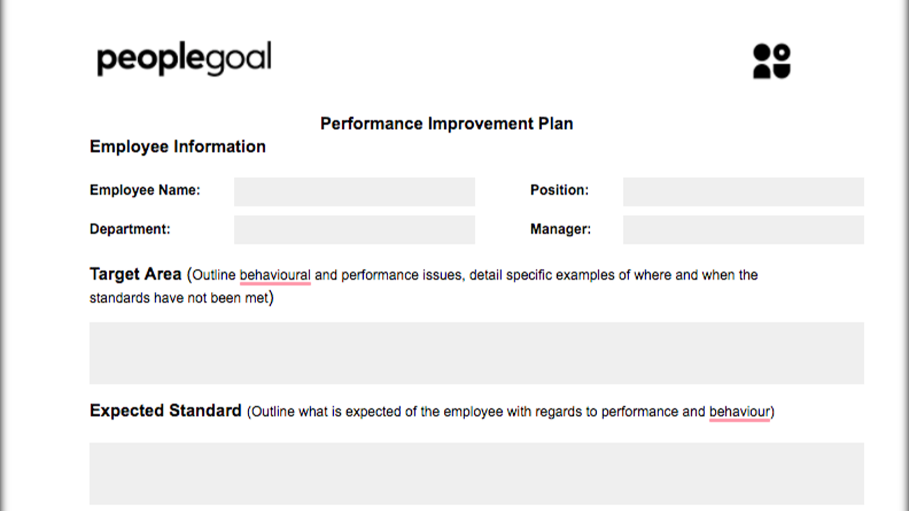 Performance improvement plan template 1