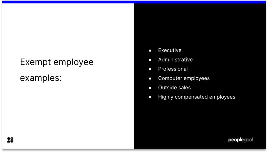exempt vs non exempt employees exempt examples