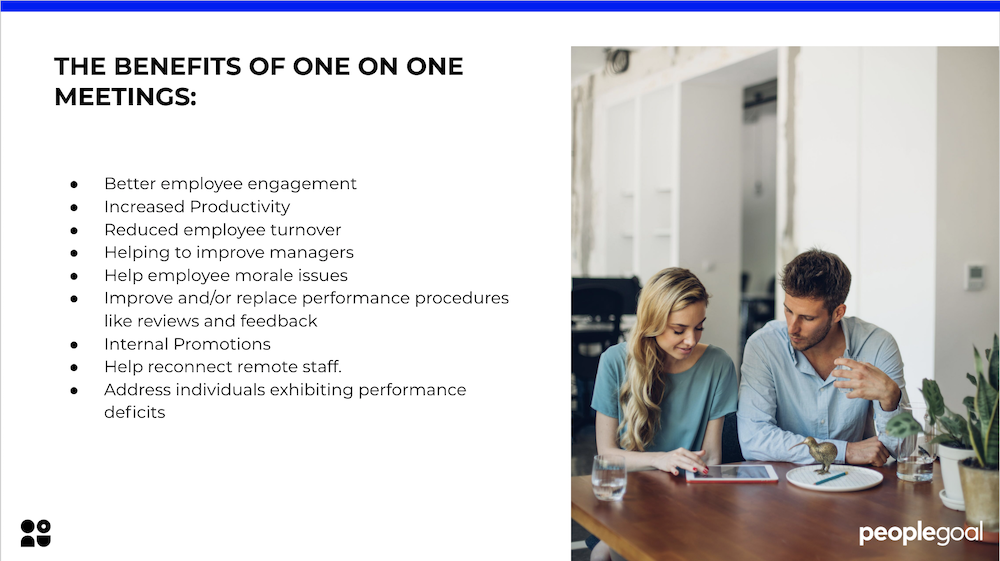 the benefits of one on one meetings