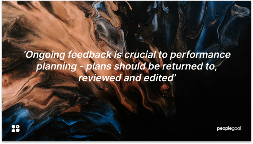 Ongoing feedback for performance planning