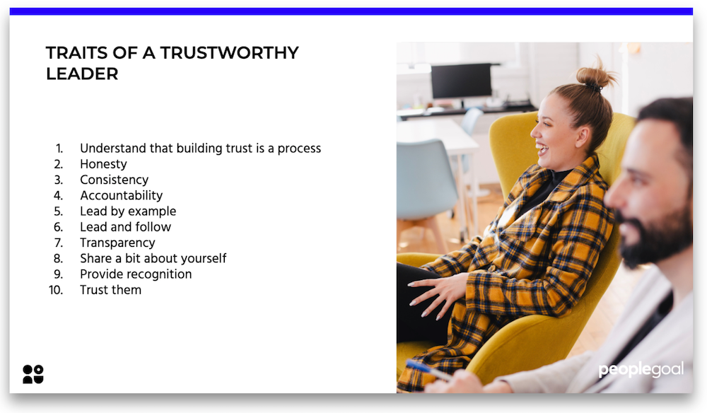 Traits of a trustworthy team leader