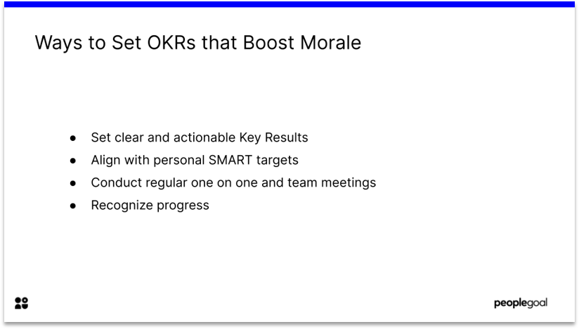 OKRs that Boost Morale OKR Update