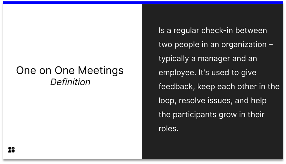 one on one meetings - definition