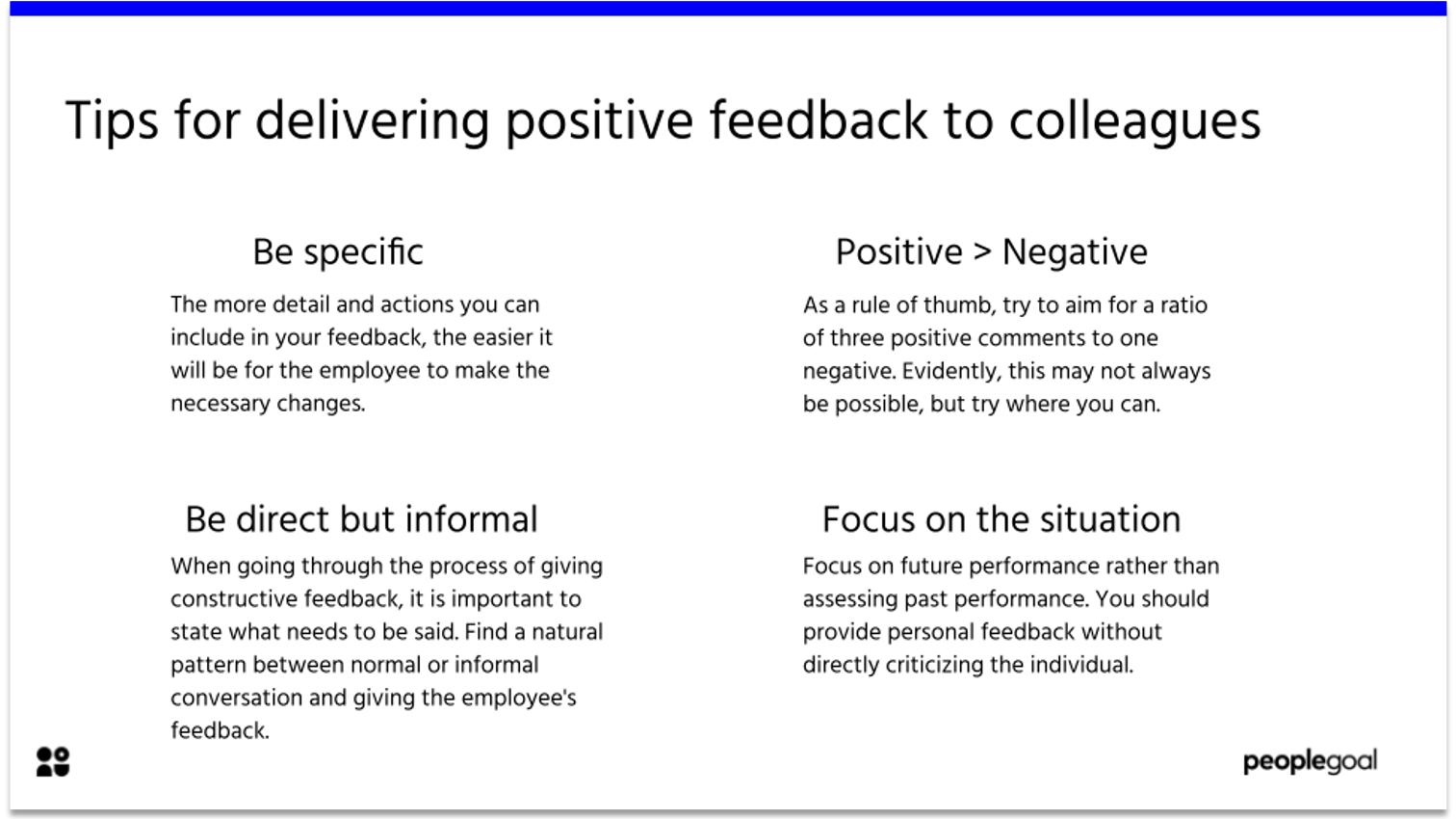tips for delivering positive feedback to colleagues