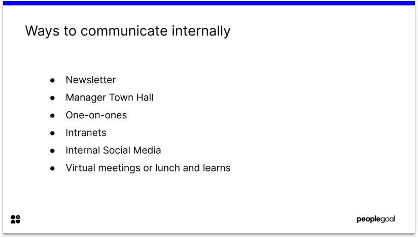 Internal Communications Methods