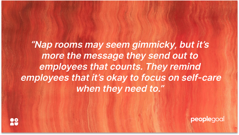 Nap rooms quote employee wellness programs
