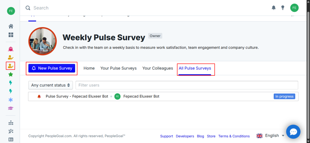 Weekly Pulse Survey PeopleGoal Weekly Pulse Survey