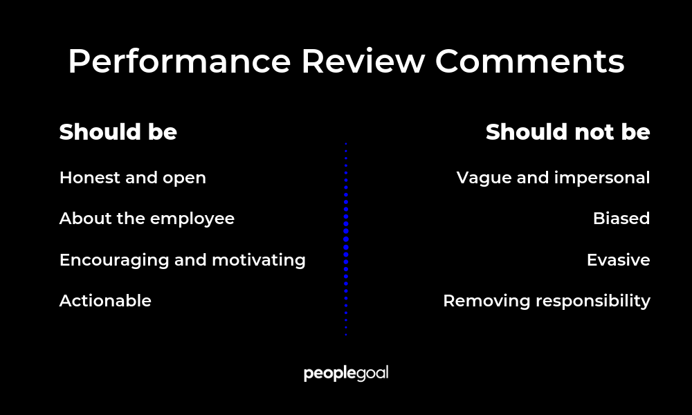 performance review comments examples