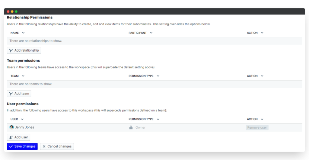 Specific User Permissions
