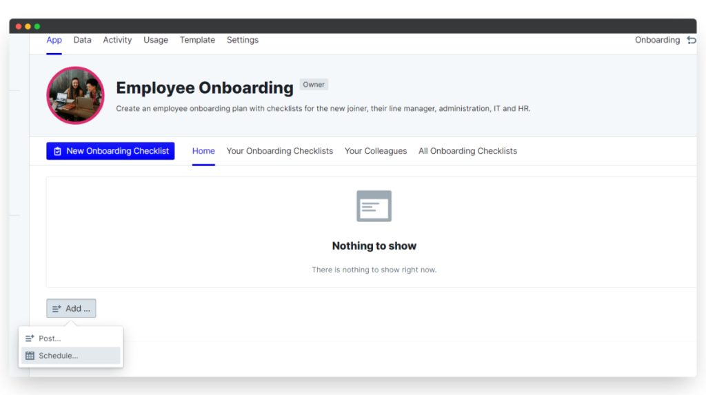 Schedule an Onboarding Process