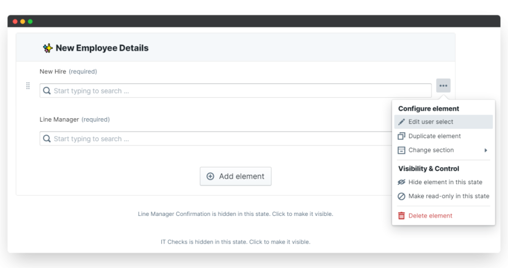 Edit Existing Elements in tenplate