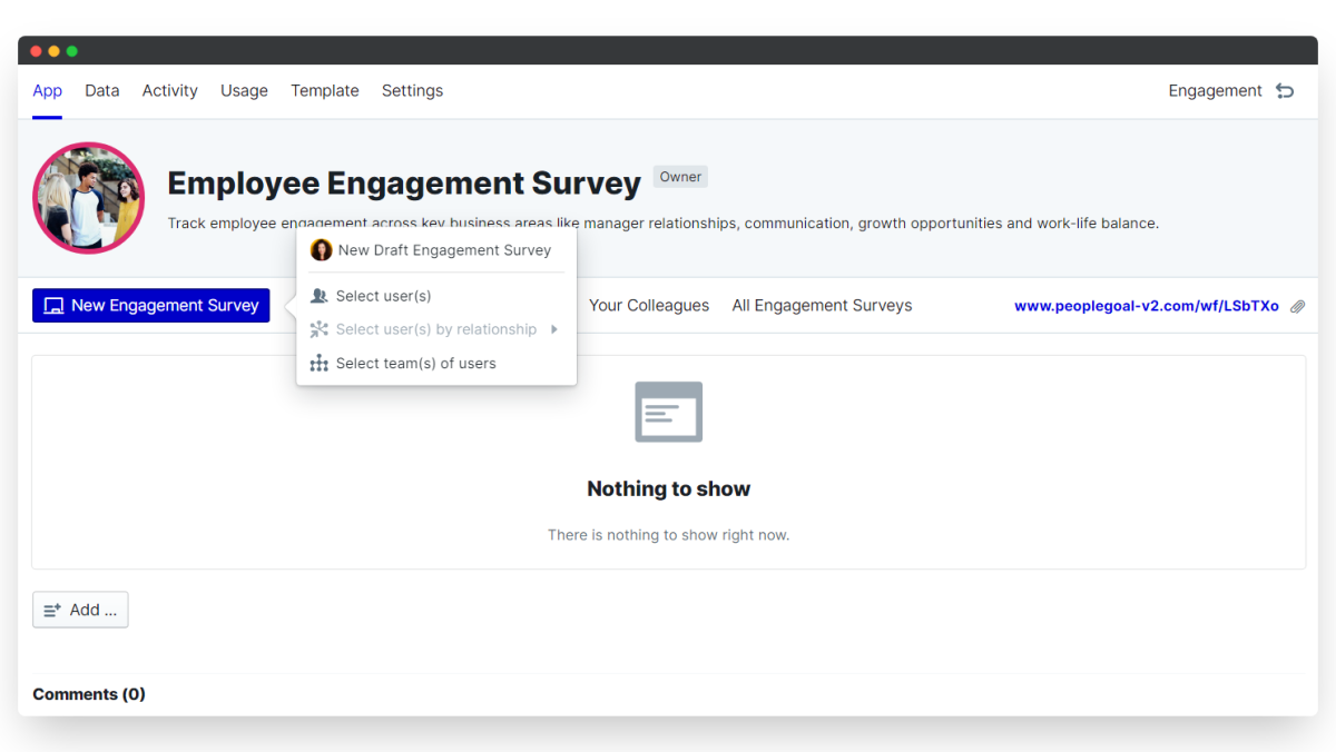 Share employee engagement survey