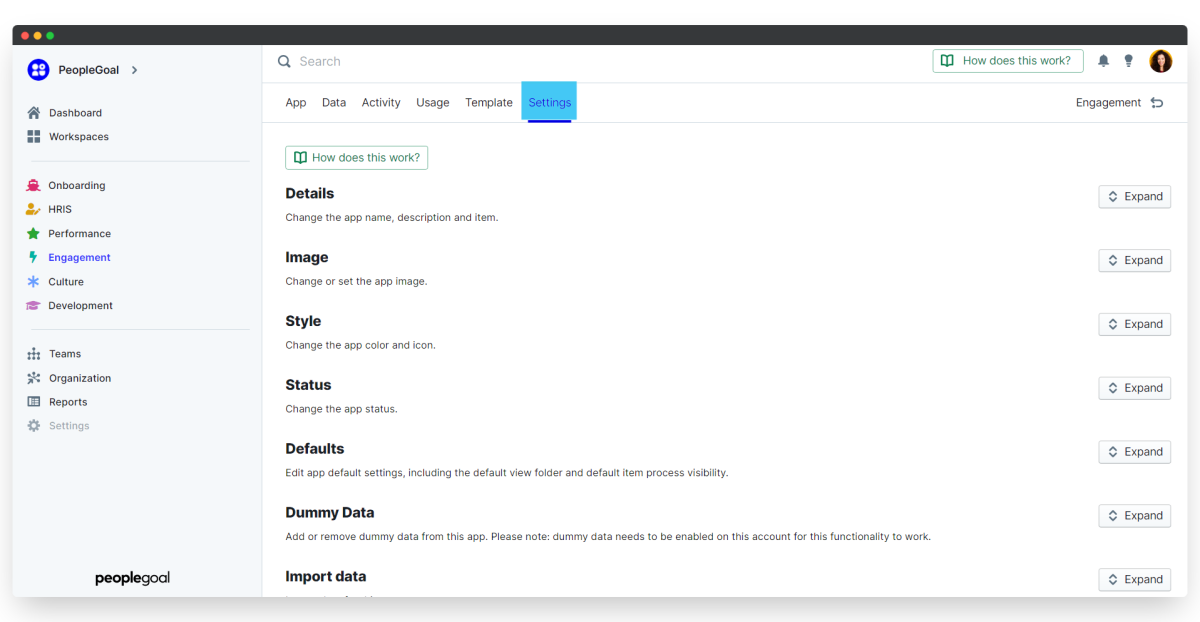 Webform settings