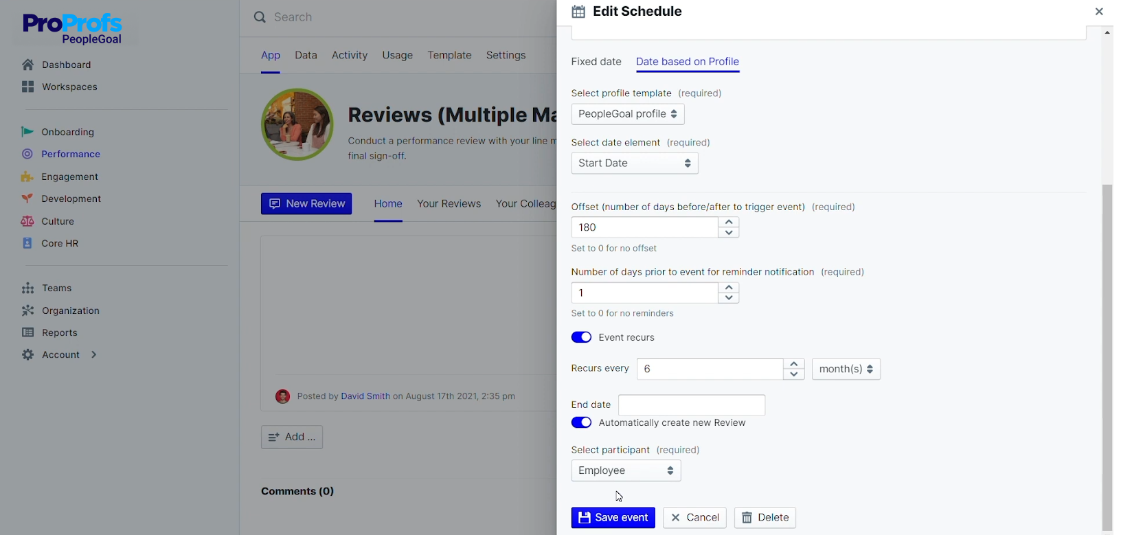 Automate Recurring Reviews