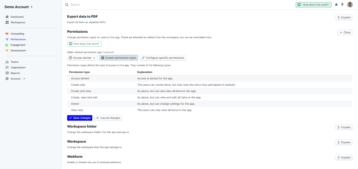 Configure Permissions PeopleGoal