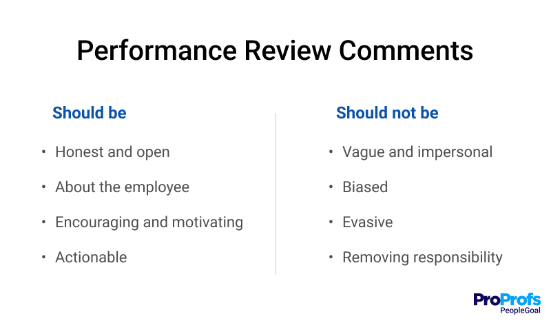 Performance Review Comments Examples That Work