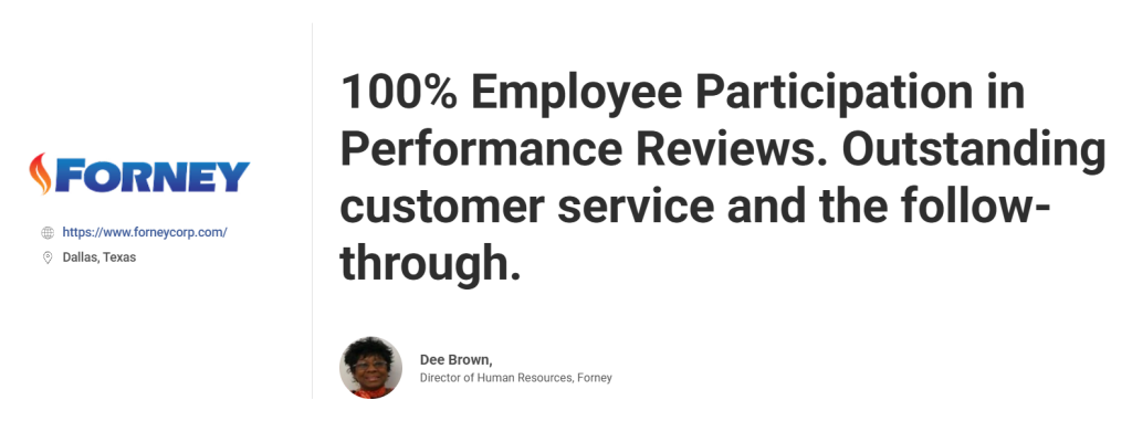 Forney Corporation - PeopleGoal, Case Study
