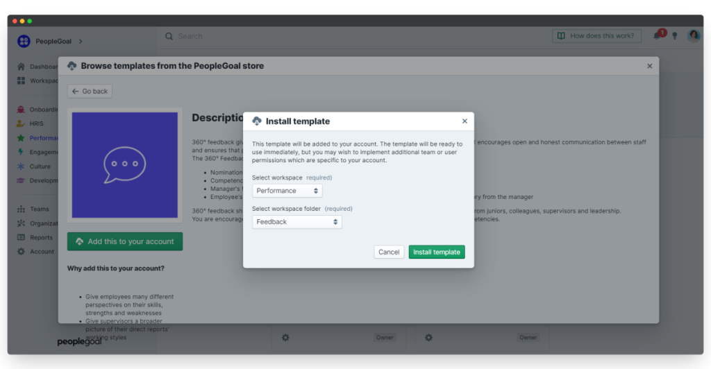 Install template