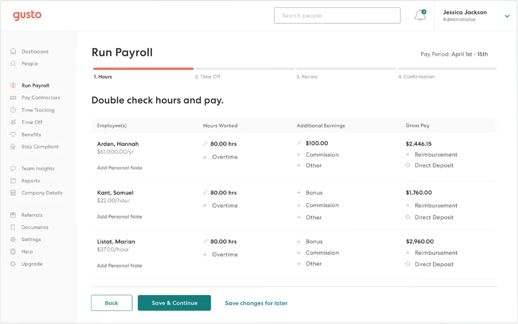 gusto - BambooHR Alternatives - PeopleGoal