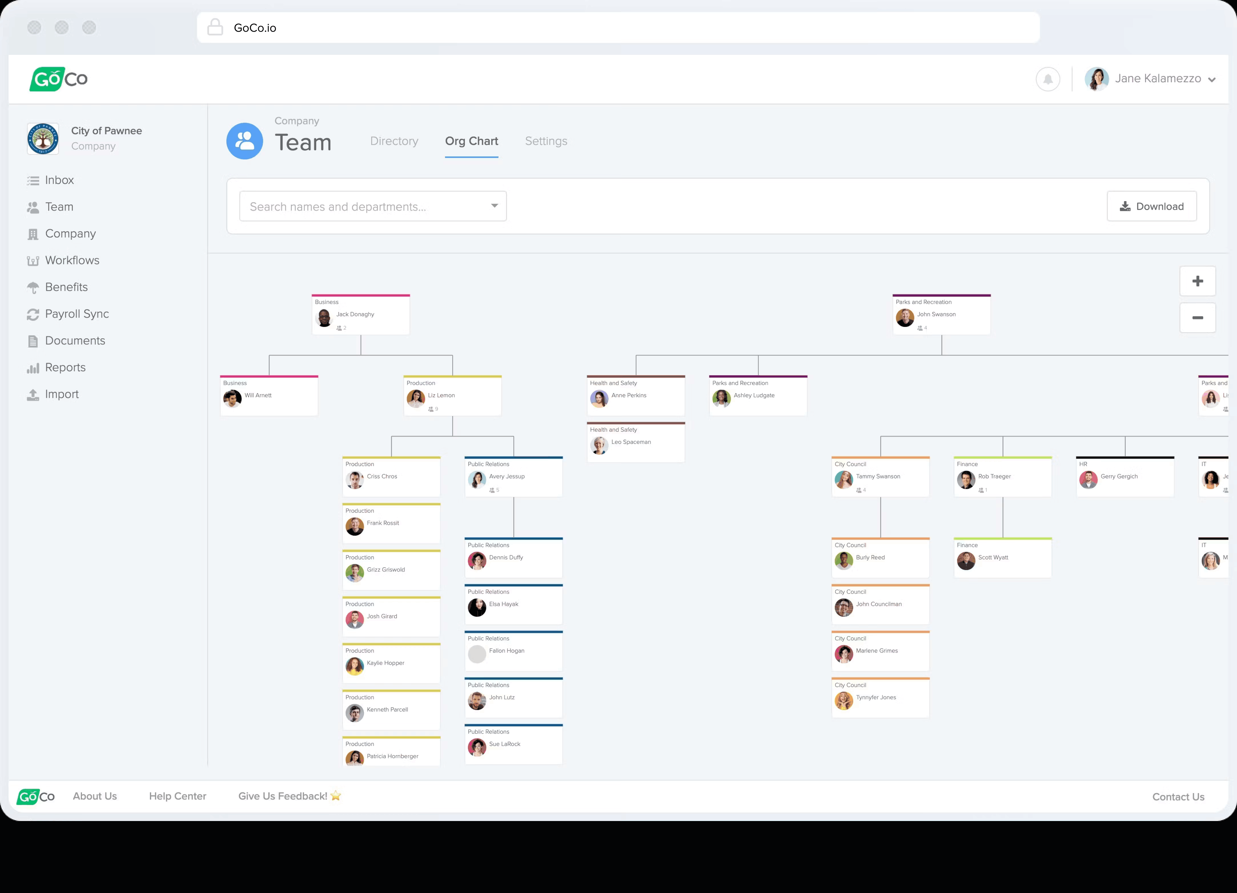 GoCo dashboard