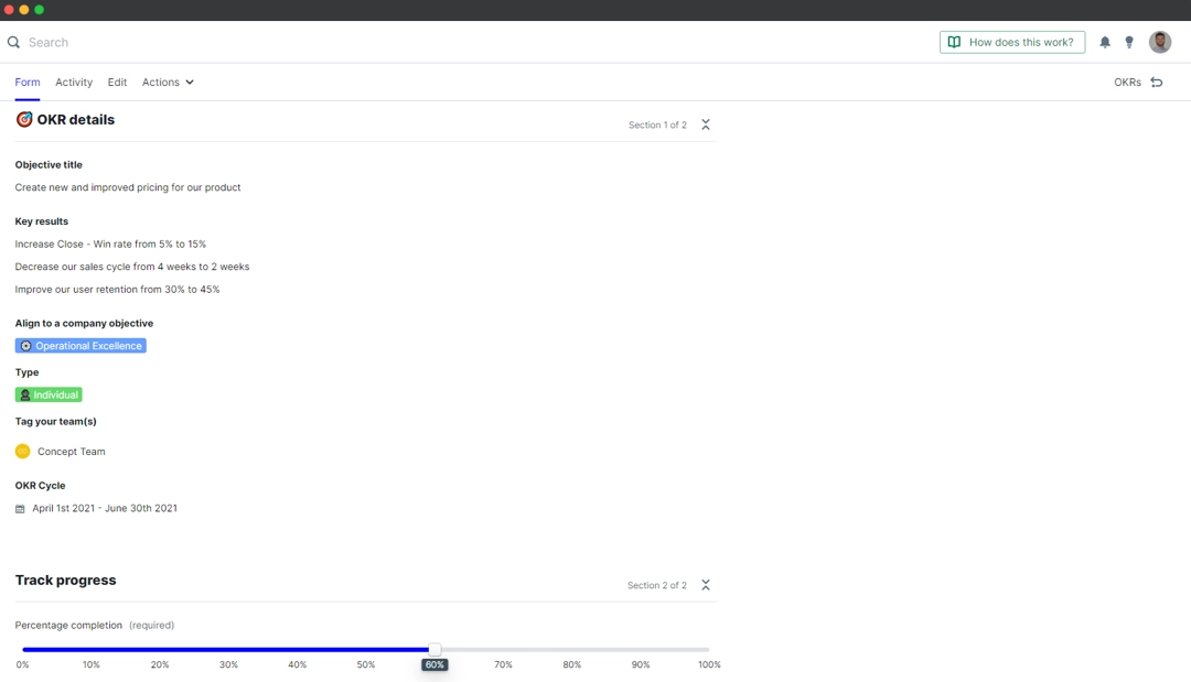Measurable Performance in OKR software