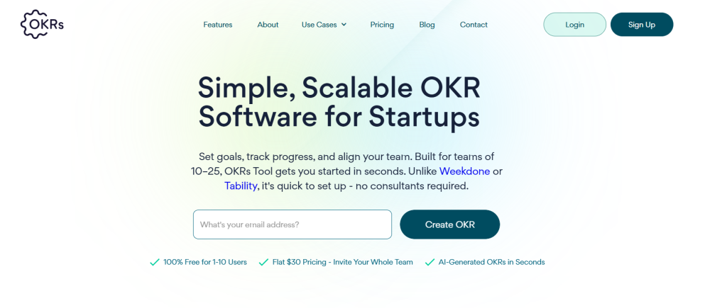 OKRs Tool screenshot