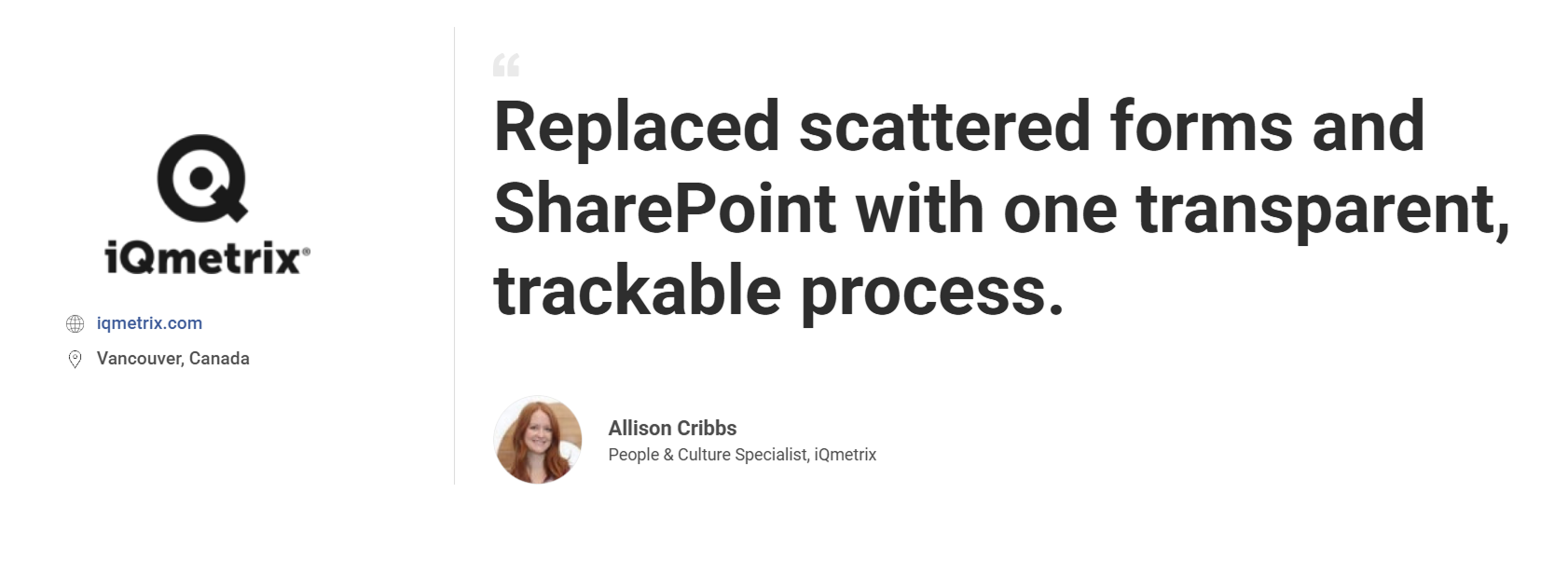 iQmetrix PeopleGoal OKR software case study