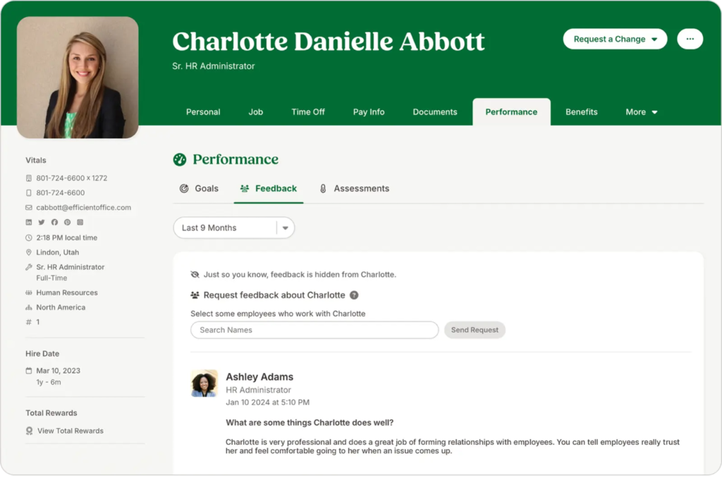 BambooHR - Performance Review Software - PeopleGoal