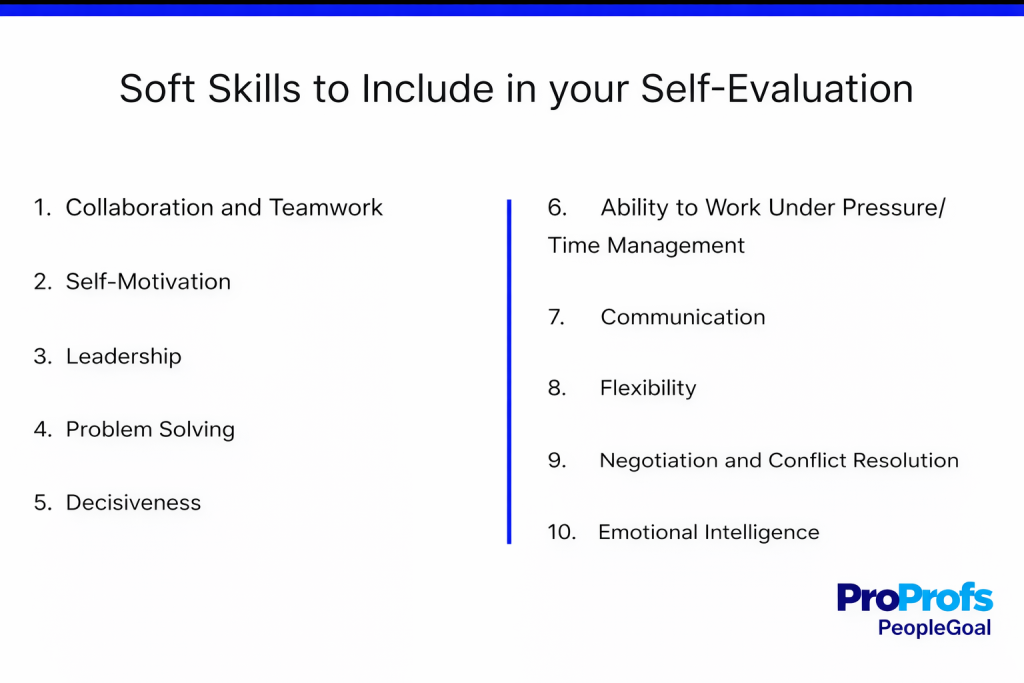 Soft skills to include in your self-evaluation