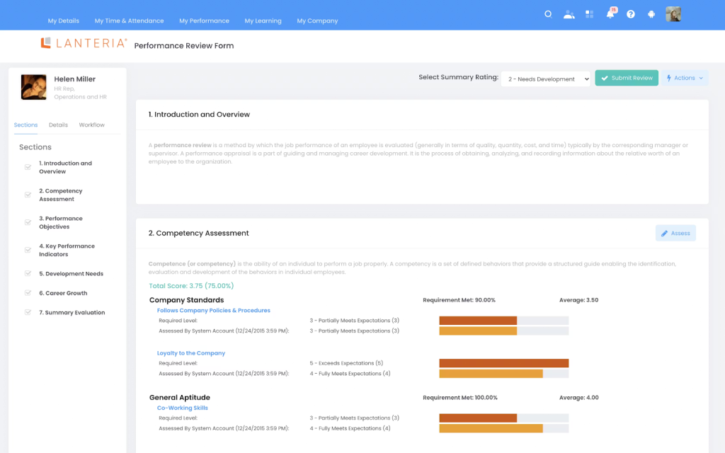 LanteriaHR - Best for SharePoint Competency Mapping Appraisals