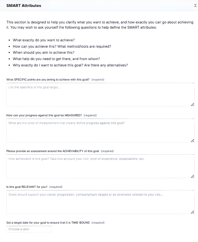 SMART Goals (Specific, Measurable, Achievable, Relevant, Time-bound)