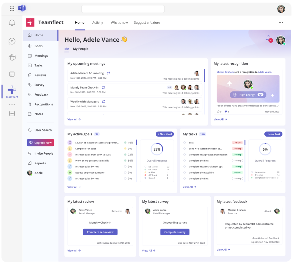 Teamflect - Best for Teams-Native OKR-Linked Reviews
