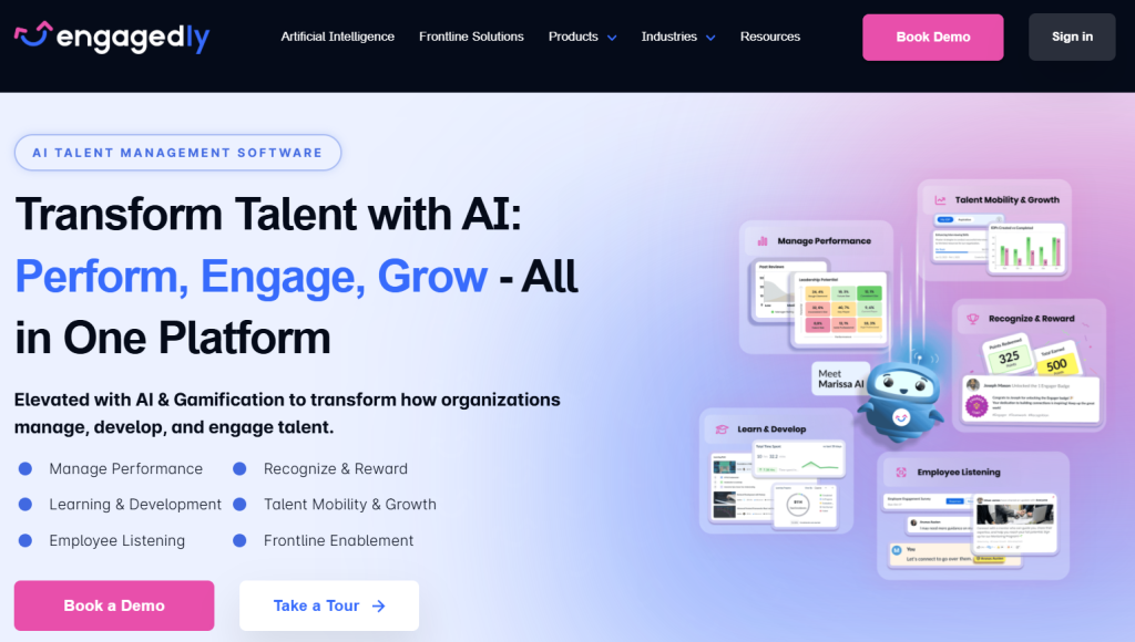 Engagedly dashboard for employee tracking