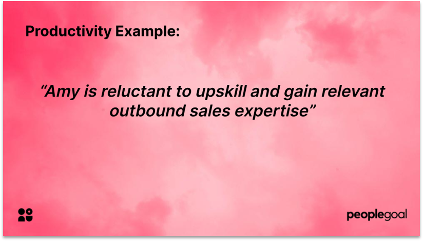 Performance review phrases productivity